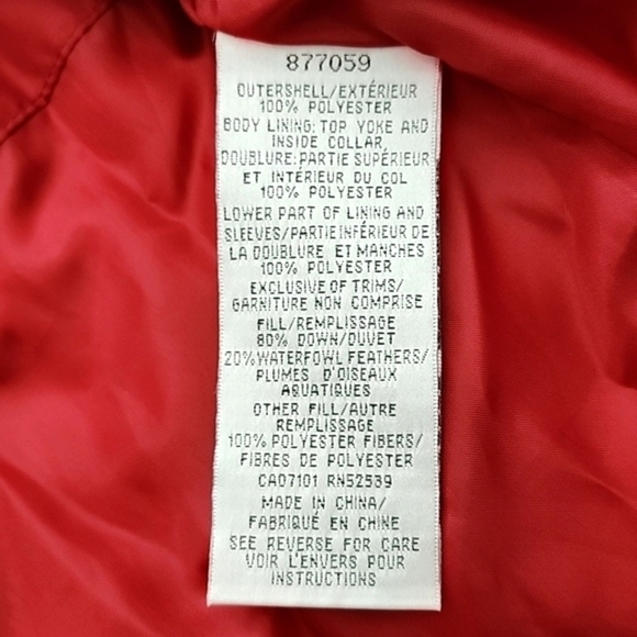 Jones & Co. Women's Red Quilted Puffer Down Hooded Winter Faux Fur Jacket Size M - Picture 16 of 16